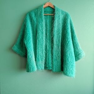 60s vintage mohair teal coat